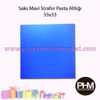 Pasta Sunum Altlığı Saks Mavi Strafor 33x33 cm