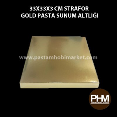 Pasta Sunum Altlığı Gold Strafor 33x33 cm