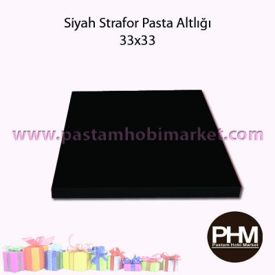 Pasta Sunum Altlığı Siyah Strafor 33x33 cm