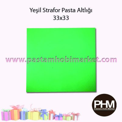 Pasta Sunum Altlığı Yeşil Strafor 33x33 cm