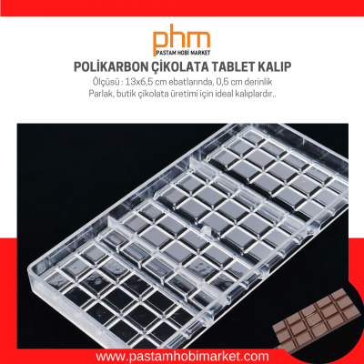 Polikarbon Çikolata Tablet Kalıp - S652-10